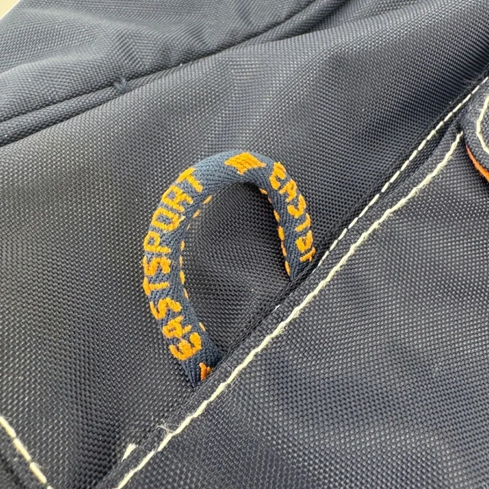 Eastsport Vintage Duffel Bag Navy Blue Orange Accent Gym Travel Weekender Large